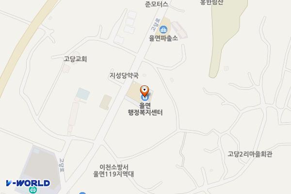 율면 행정복지센터 위치 지도 — 경기도 이천시 율면 고당로 132, 율면사무소