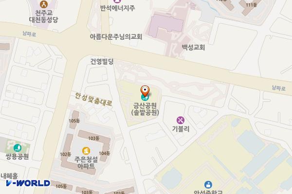 갤러리IC주유소 위치 지도 — 경기도 안성시 안성맞춤대로 1150 (금산동, 안성시립중앙도서관)