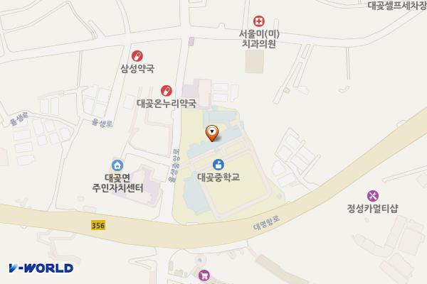 교사동 화장실 위치 지도 — 경기도 김포시 대곶면 율생중앙로 8, 대곶중학교
