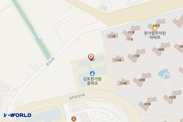 본관동 화장실 위치 지도 — 경기도 김포시 김포한강9로 140, 김포한가람중학교 (구래동)