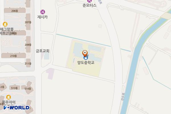 본관 화장실 위치 지도 — 경기도 김포시 양도로56번길 59-25, 양도중학교 (풍무동)
