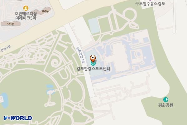 김포한강스포츠센터 위치 지도 — 경기도 김포시 김포한강4로 419-37, 김포한강신도시 자원화센터 (마산동)