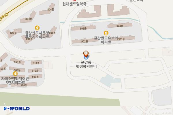운양동행정복지센터 위치 지도 — 경기도 김포시 모담공원로 32, 운양동행정복지센터 (운양동)