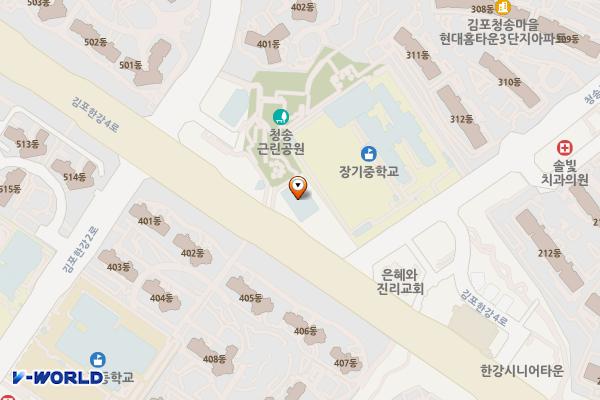 청송게이트볼장 위치 지도 — 경기도 김포시 김포한강4로 168 (장기동)