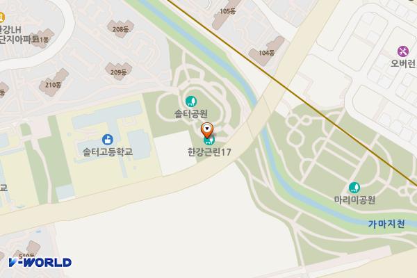 솔터공원 위치 지도 — 경기도 김포시 김포한강7로22번길 145 (마산동)