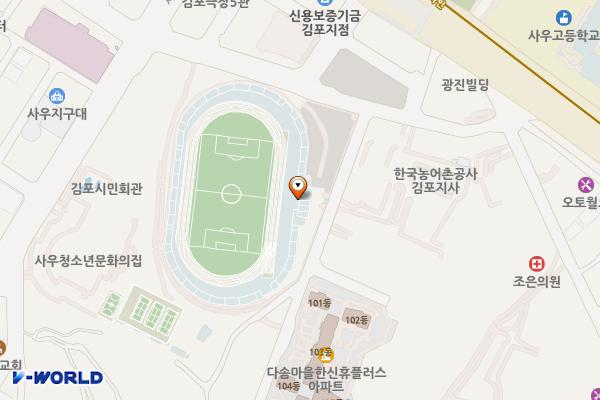 김포종합운동장 위치 지도 — 경기도 김포시 돌문로15번길 20 (사우동)