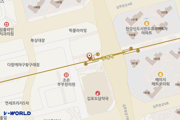 구래역 위치 지도 — 경기도 김포시 김포한강7로 87, 구래역 (구래동)