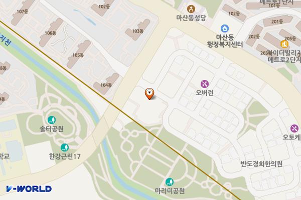 마산도서관 위치 지도 — 경기도 김포시 김포한강7로22번길 174-6, 마산도서관 (마산동)