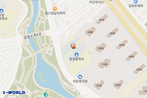 운양중 화장실 위치 지도 — 경기도 김포시 김포한강2로24번길 50, 운양중학교 (장기동)