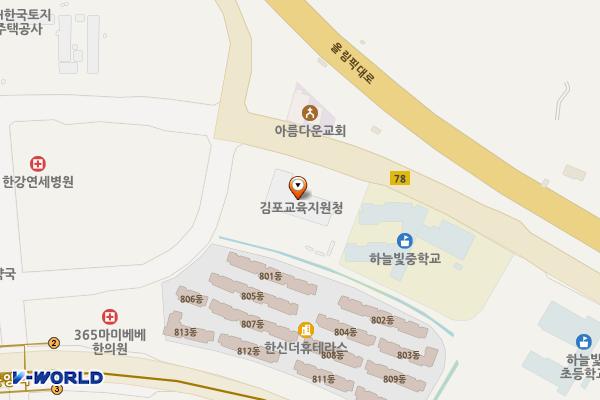 청사 화장실 위치 지도 — 경기도 김포시 김포한강11로 342, 경기도김포교육지원청 (운양동)
