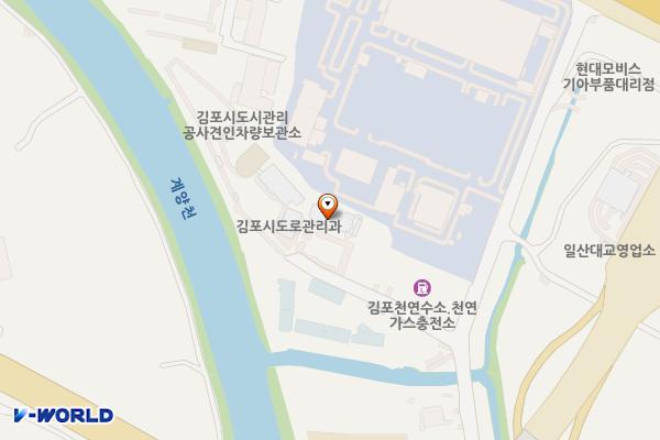 차량등록과 위치 지도 — 경기도 김포시 감암로 125, 김포시차량등록사업소 (걸포동)