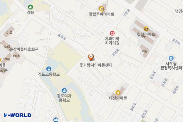 교사1동 화장실 위치 지도 — 경기도 김포시 봉화로 37-15, 김포고등학교, 김포여자중학교 (사우동)