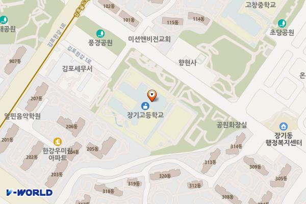 교사동 화장실 위치 지도 — 경기도 김포시 김포한강2로 131, 장기고등학교 (장기동)