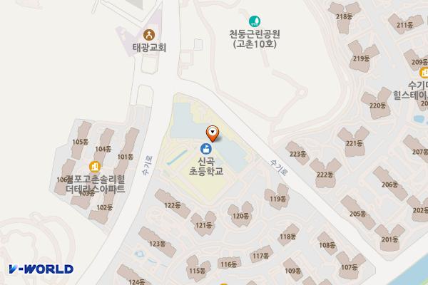 교사동 화장실 위치 지도 — 경기도 김포시 고촌읍 수기로 67-30, 신곡초등학교