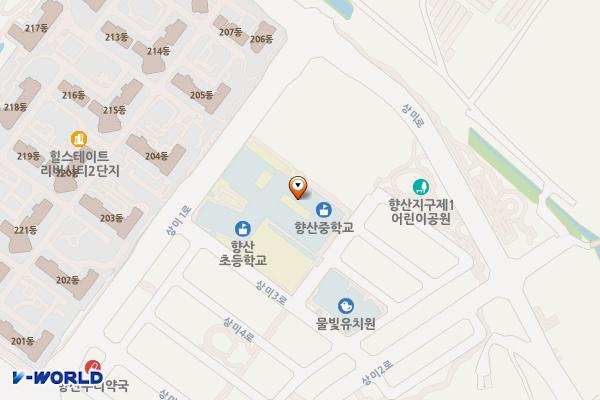 교사동 화장실 위치 지도 — 경기도 김포시 고촌읍 상미1로 26, 향산초중학교