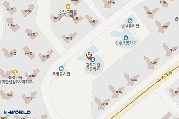교사동 화장실 위치 지도 — 경기도 김포시 김포한강11로 242, 김포제일고등학교 (운양동)