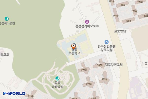 교사동(드림관) 화장실 위치 지도 — 경기도 김포시 중봉로 11, 감정초등학교 (감정동)