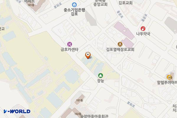 경기도교육청 김포도서관 화장실 위치 지도 — 경기도 김포시 봉화로 68, 경기도교육청김포도서관 (사우동)