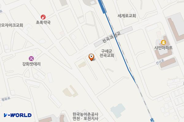 통일평생교육원 2층 위치 지도 — 경기도 연천군 전곡읍 전곡역로66번길 53