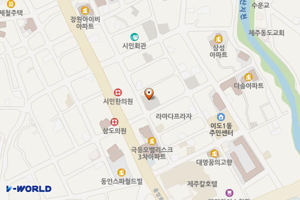 시민회관남측 위치 지도 — 제주특별자치도 제주시 이도일동 1704-6