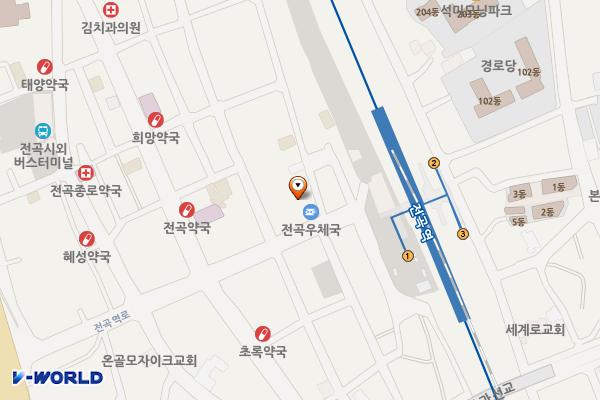 전곡우체국 위치 지도 — 경기도 연천군 전곡읍 전곡리 333-11
