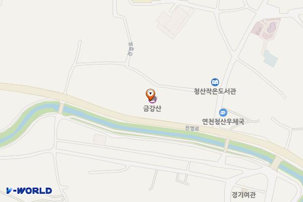 금강산 청산지점 위치 지도 — 경기도 연천군 청산면 전영로 373