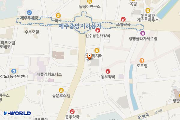 동문수산시장 위치 지도 — 제주특별자치도 제주시 이도일동 1348-1