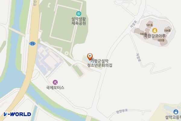 설악도서관 (2층) 위치 지도 — 경기도 가평군 설악면 자잠로 65