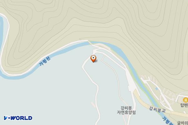 강씨봉자연휴양림 공중화장실 위치 지도 — 경기도 가평군 북면 논남기길 520