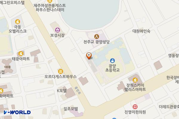 광양 위치 지도 — 제주특별자치도 제주시 이도일동 1257-4