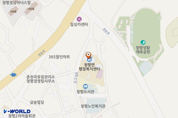 청평면사무소 (2층) 위치 지도 — 경기도 가평군 청평면 은고개로 19