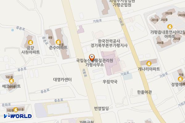 국립농산물품질관리원 경기지원 가평사무소 1층 위치 지도 — 경기도 가평군 가평읍 석봉로 200-21