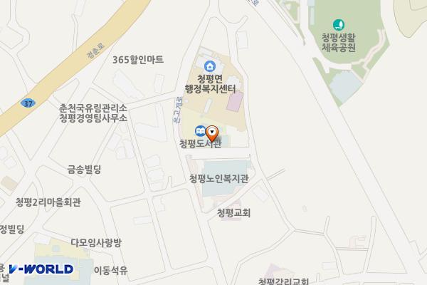 청평도서관 (1층) 위치 지도 — 경기도 가평군 청평면 은고개로 31