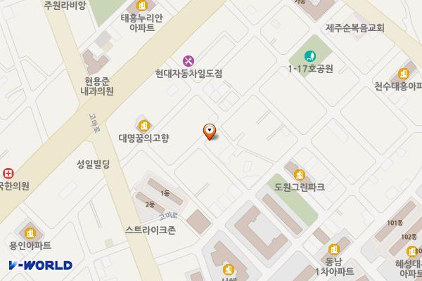천수동로2길 8, 고마로17길 19 위치 지도 — 제주특별자치도 제주시 천수동로2길 8