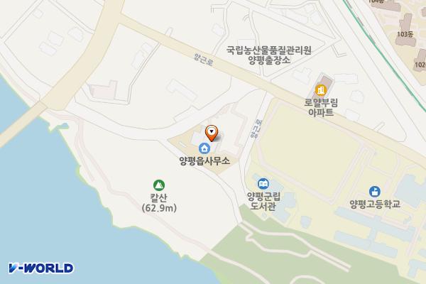 양평읍사무소 위치 지도 — 경기도 양평군 양평읍 양근강변길 7