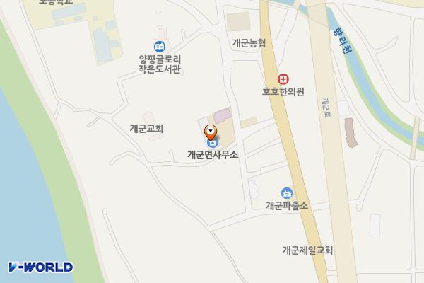 개군면사무소 위치 지도 — 경기도 양평군 개군면 하자포길33번길 8 (하자포리, 개군면사무소,1층)