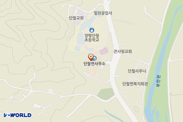 단월면사무소 위치 지도 — 경기도 양평군 단월면 보룡길 53(1층)