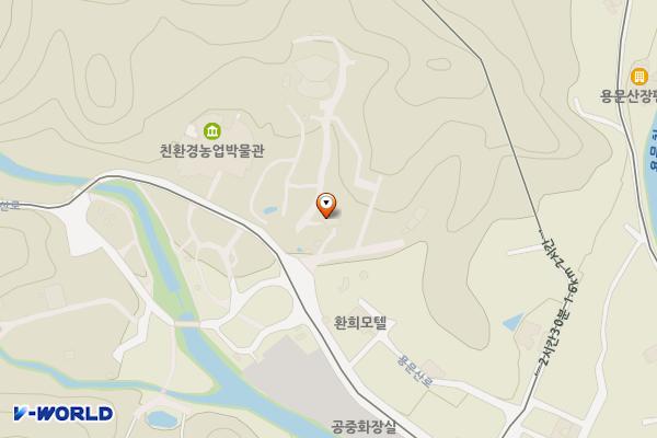 용문산관광지(야외공연장 입구) 위치 지도 — 경기도 양평군 용문면 용문산로 660
