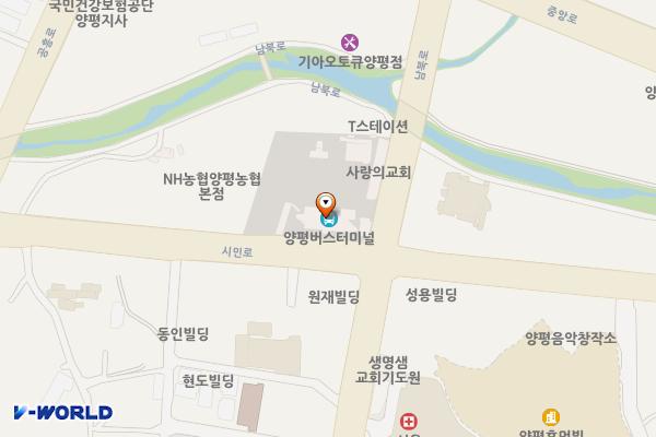 양평시외버스터미널 위치 지도 — 경기도 양평군 양평읍 시민로 91 (공흥리)
