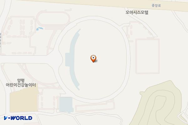 물맑은양평종합운동장(관리사무소 1층) 위치 지도 — 경기도 양평군 양평읍 종합운동장로 7