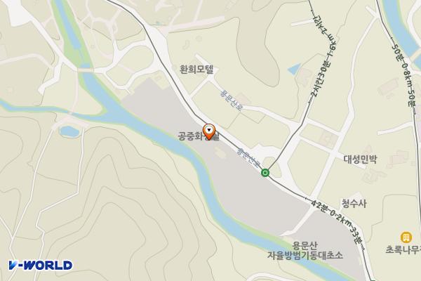 용문산국민관광지(문화화장실) 위치 지도 — 경기도 양평군 용문면 용문산로 643