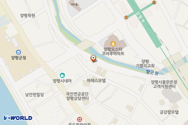 라온광장옆(양근천) 위치 지도 — 경기도 양평군 양평읍 양평장터길 41
