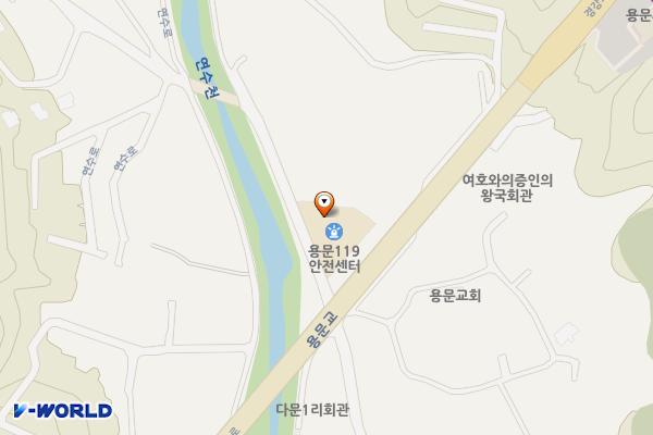 용문 119구조대 위치 지도 — 경기도 양평군 용문면 연수로 64