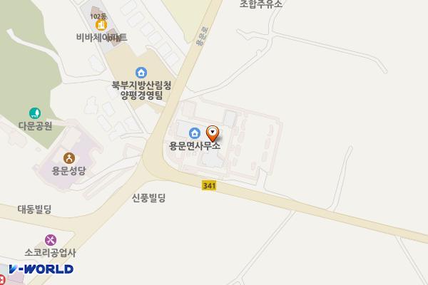 용문면사무소 위치 지도 — 경기도 양평군 용문면 용문로 428
