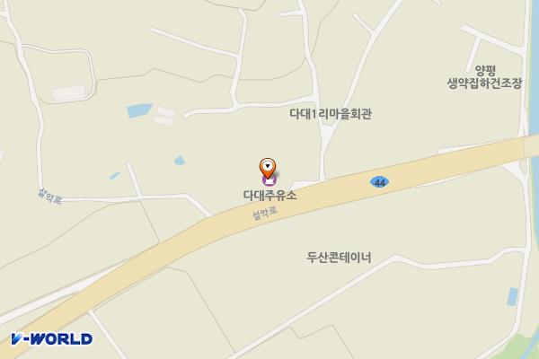 다대주유소 위치 지도 — 경기도 양평군 청운면 설악로 249 (다대리, SK다대주유소)