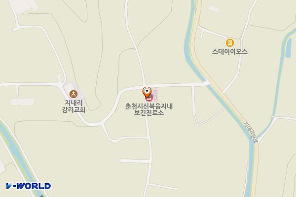 지내보건지료소 위치 지도 — 강원특별자치도 춘천시 신북읍 성문1길 64