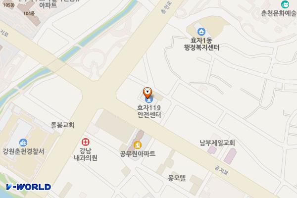 춘천소방서 효자119안전센터 위치 지도 — 강원특별자치도 춘천시 효명길 8