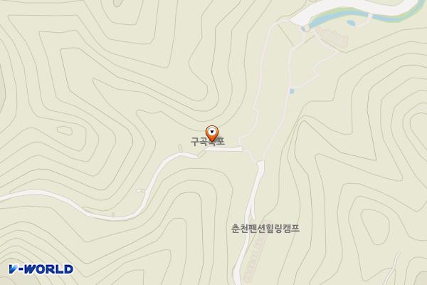 구곡폭포 주차장 위치 지도 — 강원특별자치도 춘천시 강촌구곡길 254
