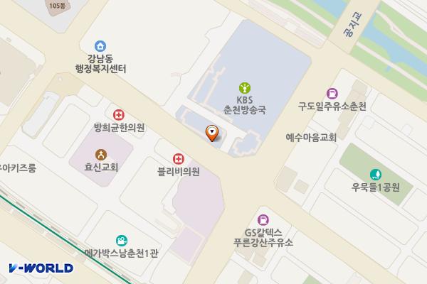 KBS만남의광장 위치 지도 — 강원특별자치도 춘천시 방송길 109