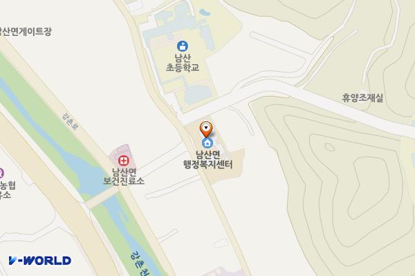 남산면 행정복지센터 위치 지도 — 강원특별자치도 춘천시 남산면 한치로 73